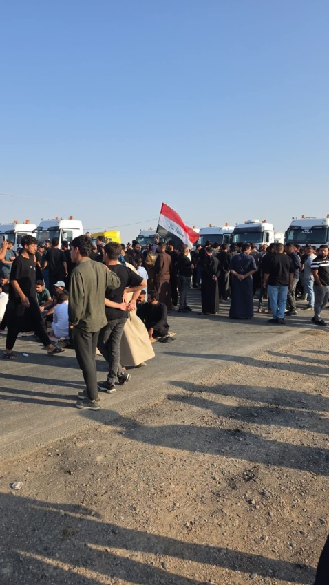 احتجاجات شعبية في ميسان على إغلاق منفذ الشيب وقطع الطرق المؤدية للشركات النفطية